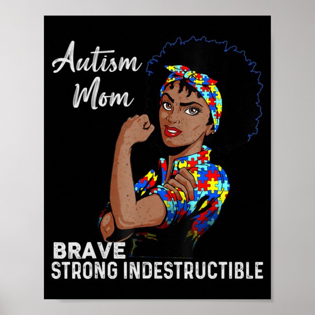 Affiche Autisme Maman Indestructible Sensibilisation sur l (Devant)