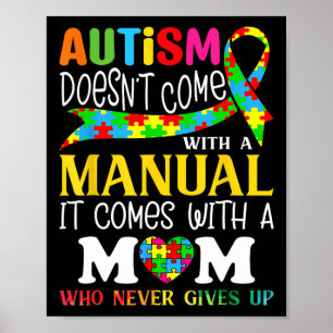 Affiche Autisme Maman ne vient pas avec une femme manuelle