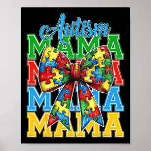 Affiche Autisme Maman Neuro Diverse Coquette Bow Mama Mère