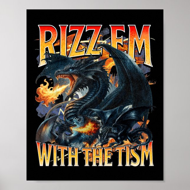 Affiche Autisme Mème Dragon Rizz Em Avec Tism Autistic (Devant)