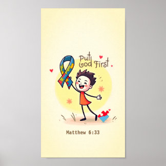Affiche Autisme/Mettez Dieu d'abord