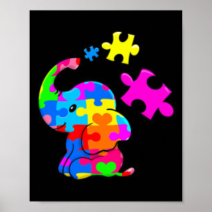 Affiche Autisme mignon Eléphant Sensibilisation sur l'auti