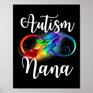Affiche Autisme Nana Neurodiversity Arc-en-ciel Infinité S