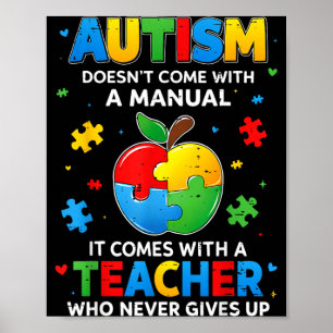 Affiche Autisme ne vient pas avec un Manuel Sensibilisatio
