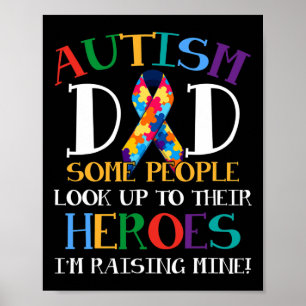 Affiche Autisme Papa Puzzle Ribbon Son Est Mon Héros Autis
