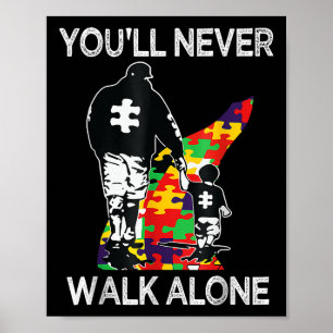 Affiche Autisme Papa Soutien Seul Puzzle Vous Ne Marcherez