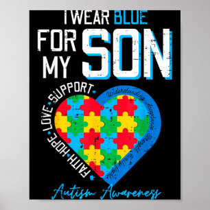 Affiche Autisme porte du bleu pour la sensibilisation du f