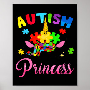 Affiche Autisme Princesse Unicorn Sensibilisation sur l'au