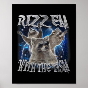 Affiche Autisme Racoon Autisme Mème Drôle Rizz Em Avec