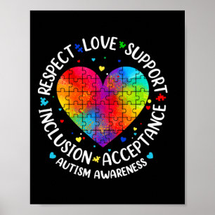 Affiche Autisme Respect Amour Inclusion Acceptation Sensib