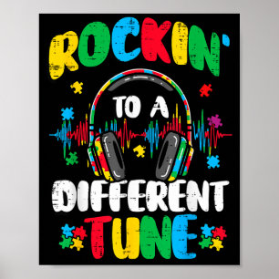 Affiche Autisme rockin' une mélodie différente asd sensibi