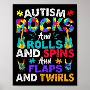 Affiche Autisme Rocks Et Rouleaux Et Sensibilisation sur l
