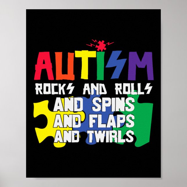 Affiche Autisme Rocks Rouleaux Flaps Et Twils (Devant)