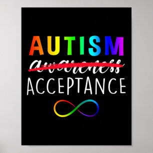 Affiche Autisme - Rouge au lieu - Acceptation Non Conscien