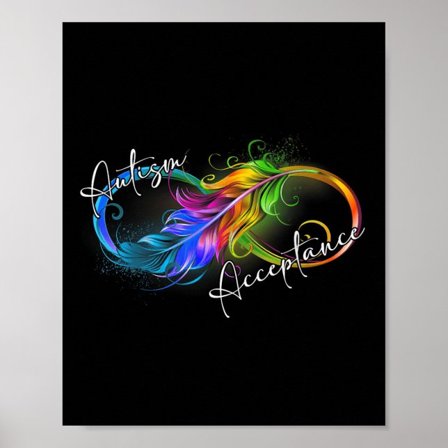 Affiche Autisme Rouge Plutôt Infinité Symbole Autiste Acce (Devant)