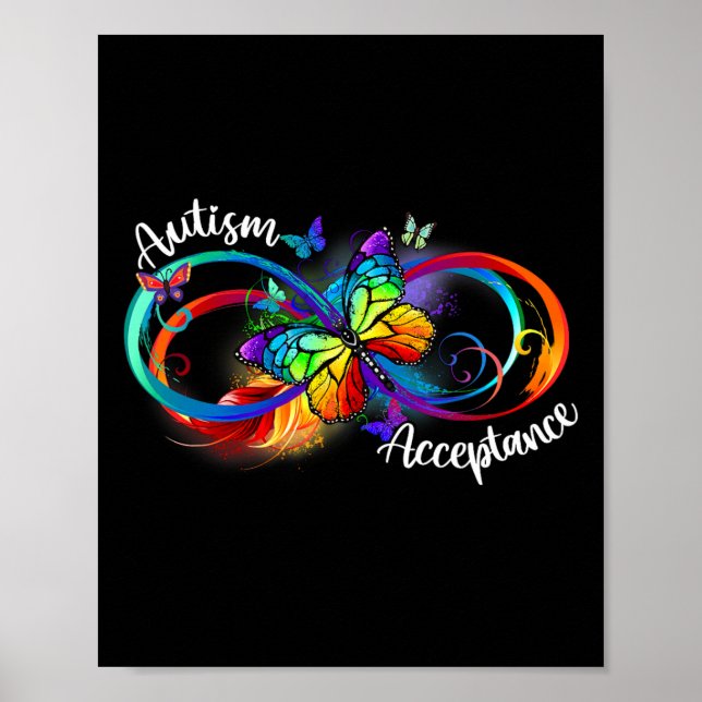 Affiche Autisme Rouge Plutôt Infinité Symbole Autiste Acce (Devant)