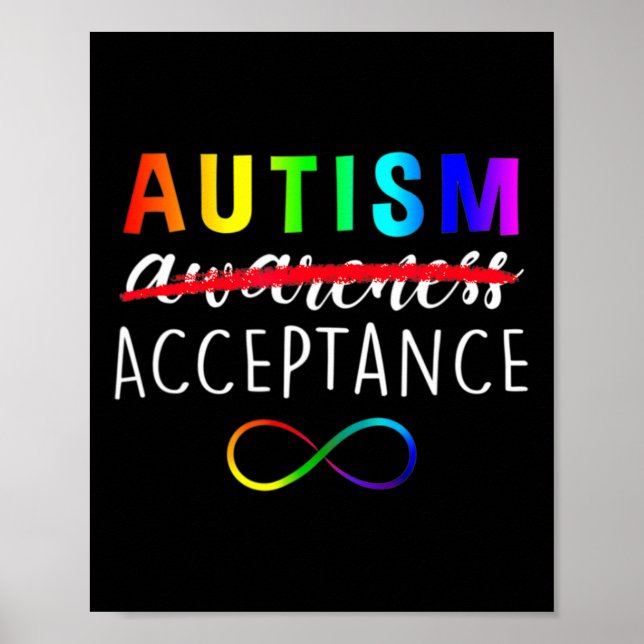 Affiche Autisme Rouge pour l'Acceptation et non la Sensibi (Devant)