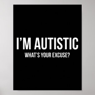 Affiche Autisme sarcastique - Je suis autiste