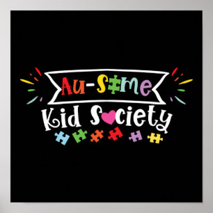 Affiche Autisme Son Enfant Fille Au-some Kid Society