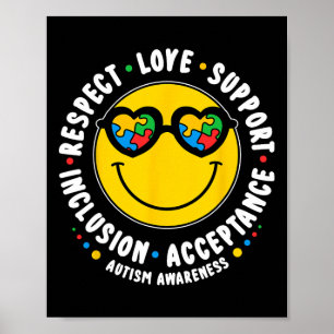 Affiche Autisme Sourire Visage Hommes Femmes Garçons Fille