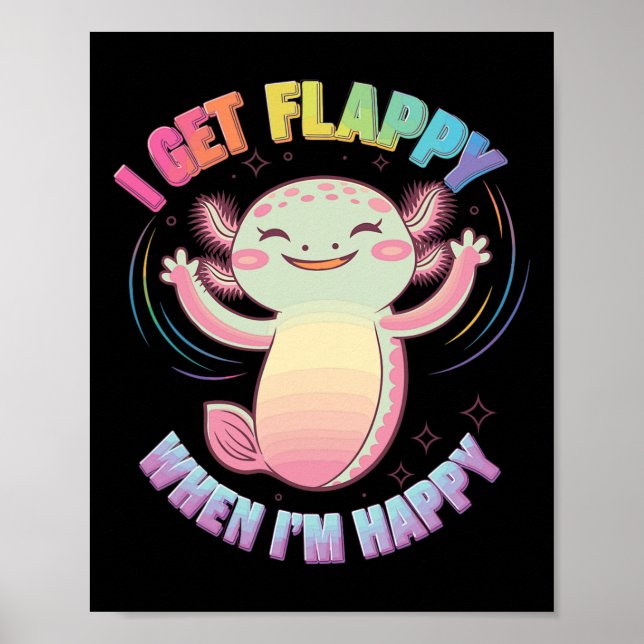 Affiche Autisme Soutien Stimming Axolotl Je Obtiens Flappy (Devant)