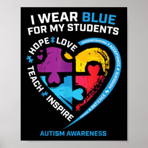 Affiche Autisme Teacher Chemises Hommes Femmes Enseignante