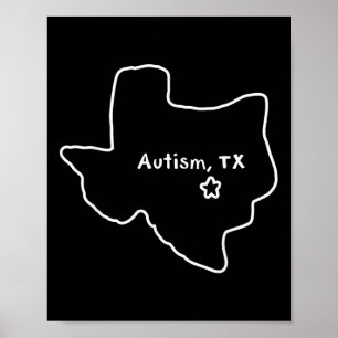 Affiche Autisme Texas Shirt Funny Autisme Shirt Funny Auti