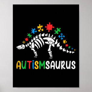 Affiche Autismsaurus Dinosaur Garçons Enfants Jeunes Autis
