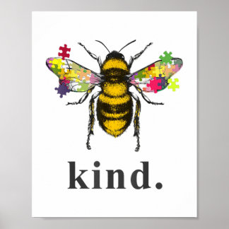 Affiche Autiste | Autisme Be Kind Beekeeper Puzzle Piece