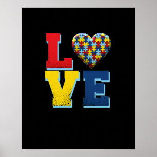 Affiche Autiste   Love Autism Puzzle Pièce