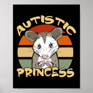 Affiche Autistic Princess Cute Opossum Sensibilisation sur