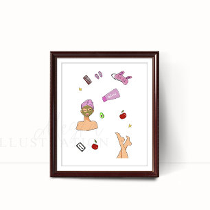 Affiche Auto-soins, illustration de mode