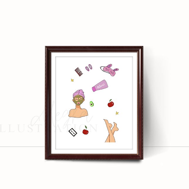 Affiche Auto-soins, illustration de mode (Créateur téléchargé)