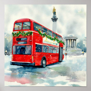 Affiche Autobus à impériale rouge de Londres, (B)