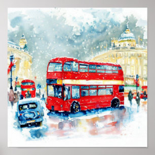 Affiche Autobus à impériale rouge de Londres, (L)
