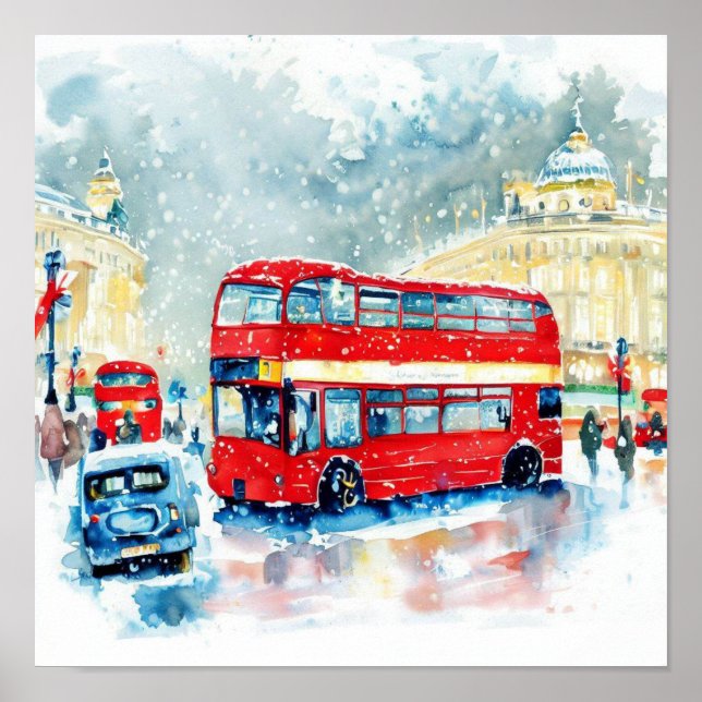 Affiche Autobus à impériale rouge de Londres, (L) (Devant)