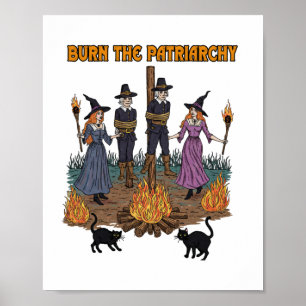 Affiche Autocollant Art de Sorcière Brûler le Patriarcat