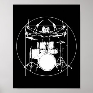 Affiche Autocollant de batteur de l'Homme de Vitruve