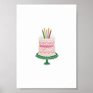 Affiche Autocollant de gâteau d'anniversaire