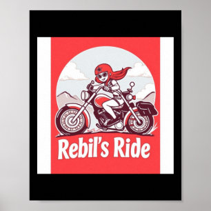 Affiche Autocollant de motard rebelle