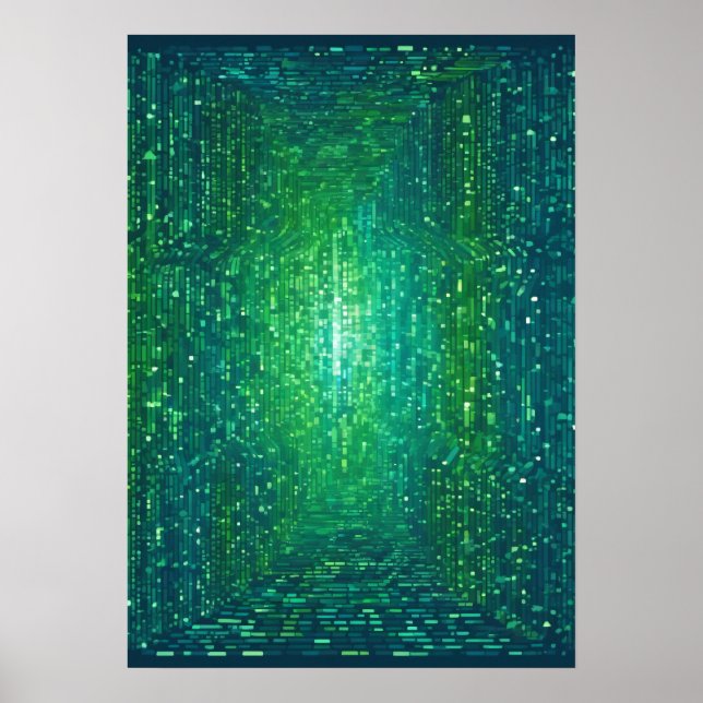 Affiche Autocollant de programmeur de réseau de code binai (Devant)