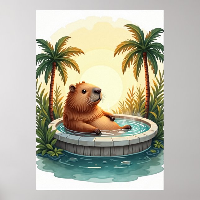 Affiche Autocollant de relaxation dans un bain à remous de (Devant)