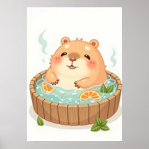 Affiche Autocollant de relaxation dans un bain à remous de