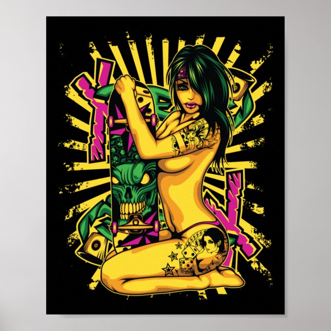 Affiche Autocollant féminin Afro (Devant)