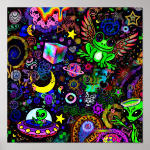 Affiche Autocollant Grenouille à Ailes de Fée Grenouille