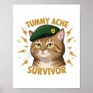 Affiche Autocollant survivant mal de ventre 