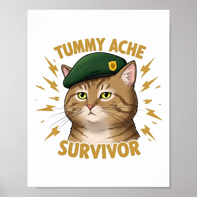 Affiche Autocollant survivant mal de ventre  (Devant)