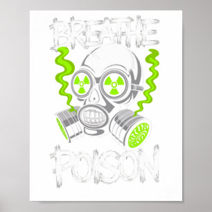 Affiche Autocollant Toxic Skull Drifter
