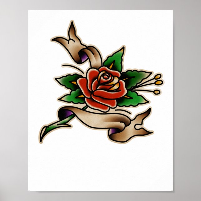 Affiche Autocollant Trad Tattoo 005  (Devant)