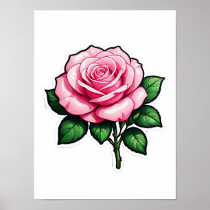 Affiche Autocollant transparent rose